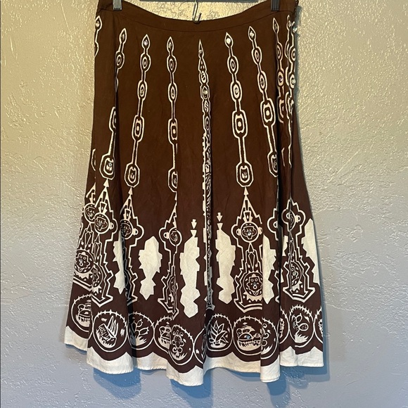 Dresses & Skirts - Brown and White Patterned Women's Skirt